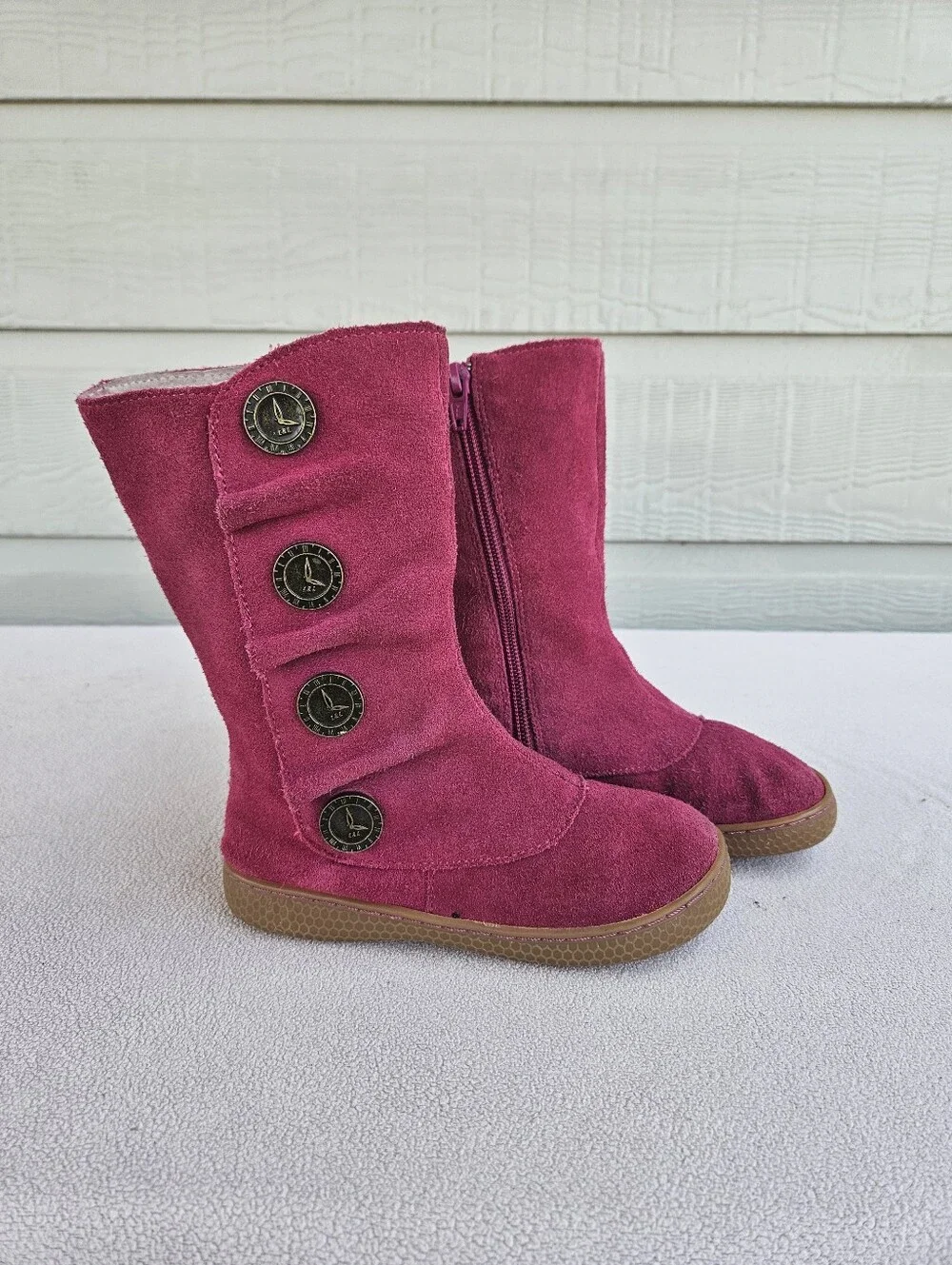 Livie & Luca Tiempo Toddler SZ 12 Fuchsia Classic Suede Pink Leather Riding Boot